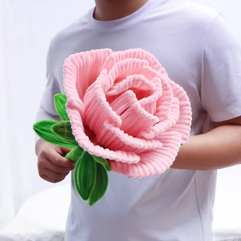 Handmade Giant Artificial Rose Flower Bouquet Chenille Stem Rose Finished Gift