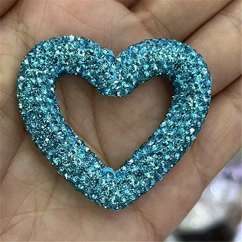 Gran Colgante de Corazón de Arcilla y Strass Abalorio de Accesorios de Joyería DIY para Llavero