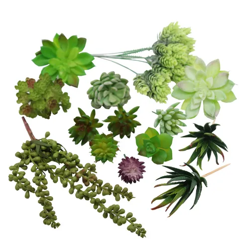 Artificial Succulent Plants Fake Succulents DIY Micro Landscape Greenery Wall Decoration Soft PVC Faux Succulent Home Decor