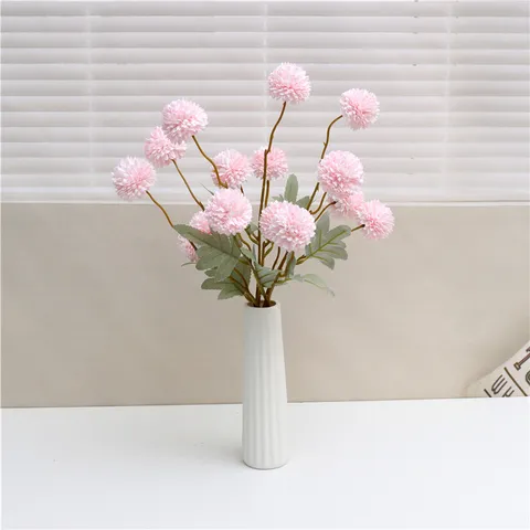 Artificial Ball Chrysanthemum Flowers Fake Silk Plants For Home Wedding Party Decor
