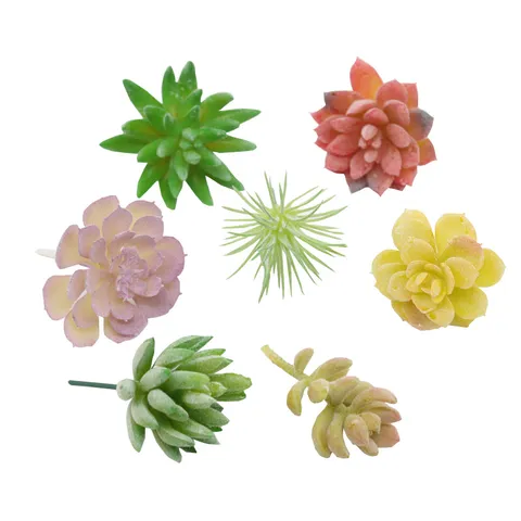 Artificial Succulents Plants Set Fake Succulent Heads Faux Greenery For Home Decor DIY Craft Floral Arrangement