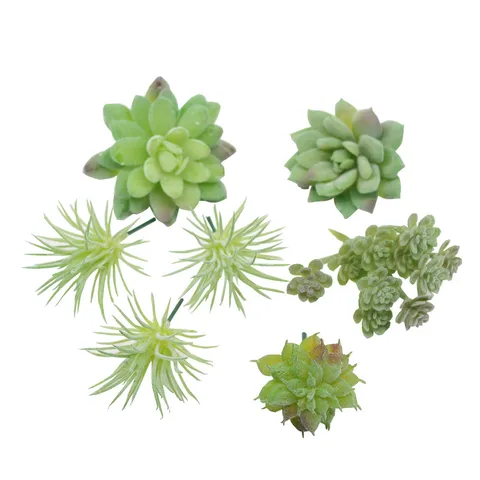 Artificial Succulents Plants Set Fake Succulent Heads Faux Greenery For Home Decor DIY Craft Floral Arrangement