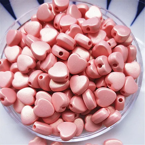 Cuentas de Corazón de Acrílico Iridiscente Color Macaron Cuentas Sueltas Para Fabricación de Joyas DIY Cadena de Teléfono Accesorios de Bolso