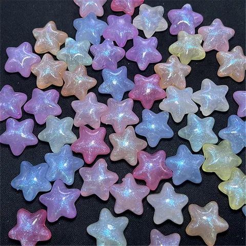 Cuentas de Estrella Acrílicas Luminosas Efecto Sirena Cuentas Sueltas Para Fabricación de Joyas DIY Accesorios de Cadena de Teléfono