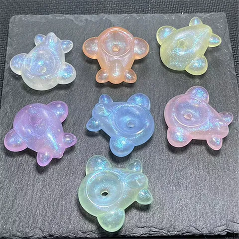 Cuentas Avión Luminosas Acrílico Efecto Perlado Cuentas Sueltas DIY Joyería Cadena Teléfono Accesorios Bolso Manualidades