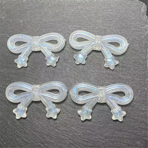 Abalorios Sueltos de Lazo con Estrella de Cinco Puntas Luminosos de Acrílico Accesorios para Fabricación de Joyas DIY Efecto Sirena