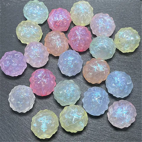Abalorios Sueltos Perforados Directos Facetados Piña Bayberry Luminosos Sirena Acrílico DIY Cadena Teléfono Bolso Accesorios Ropa