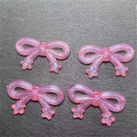 Abalorios Sueltos de Lazo con Estrella de Cinco Puntas Luminosos de Acrílico Accesorios para Fabricación de Joyas DIY Efecto Sirena