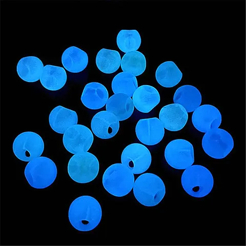 Abalorios Redondos Luminosos Efecto Perla Acrílico Accesorios Joyería DIY Cuentas Coloridas Brillantes con Agujero Para Cadena