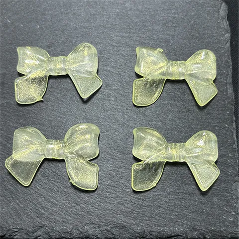 Acrílico Translúcido Polvo de Oro Lazo Cintas Cuentas Sueltas Joyería DIY Cadena de Teléfono Accesorios Manualidades
