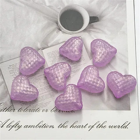 Cuentas de Corazón con Escama de Pez Luminosas de Acrílico Llavero DIY Cadena Colgante Accesorios
