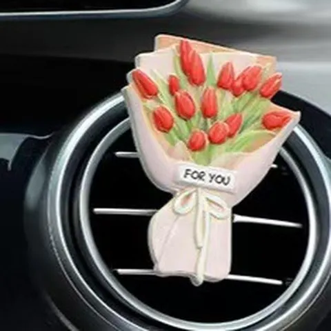 Acrylic Flat Car Air Vent Aromatherapy Clip Cute Flower Bouquet Essential Oil Diffuser Interior Decorative Ornament Gift