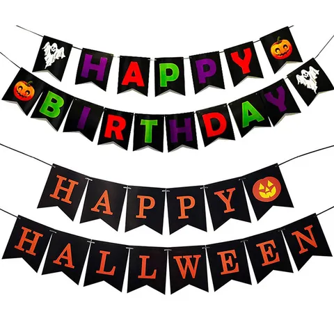 Banner di Halloween Decorazione per Feste Felice Halloween Zucca Fantasma Ghirlanda Sospesa per Decorazioni