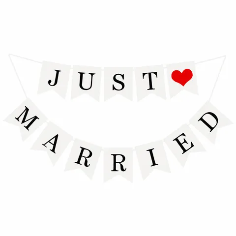 Hochzeit Party Just Married Banner Weißer Karton Schwalbenschwanz Hängende Girlande Für Brautparty Hochzeit Dekorationen