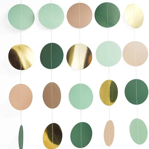 Decorative Hanging Paper Garland Star Heart Circle Bunting Banner For Wedding Birthday Party Wall Decoration
