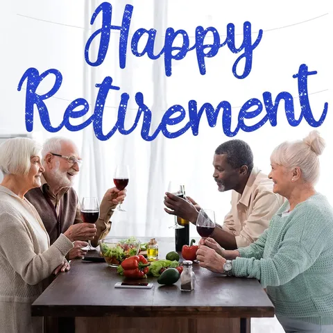 Banner per Festa di Pensionamento felice GRL Carta Glitterata Ghirlanda Decorazioni per Celebrazioni Forniture per Feste Decorazione da Parete