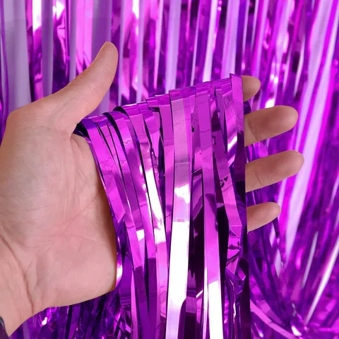 Tendina Metallica Spessa Foglio Frange Tende Lucide Strisce Sfondo Per Festa Matrimonio Compleanno Decorazione Festiva