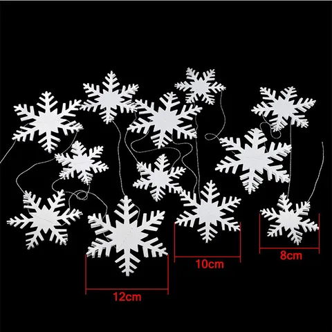 Ghirlanda Sospesa di Fiocchi di Neve 3D Bianchi per Festa di Natale Capodanno Finestra Decorazione per la Casa