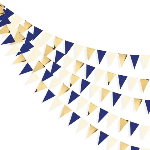 Ghirlanda di Festoni Triangolari in Carta Cucita Decorativa Bandiera gagliardetto Per Festa di Compleanno Matrimonio Decorazione Parete Sfondo