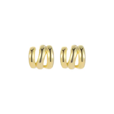 Irregular Geometric Ocean Wave Ripple Pendant Necklace Gold Plated Copper Jewelry Elegant Korean Style Necklaces For Women