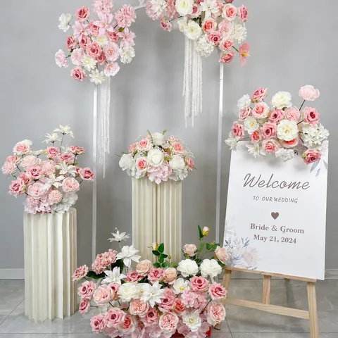 Matrimonio Artificiale Fiore di Seta Guida Stradale Rosa Rosa Ortensia Decorazione Set Per Festa di Fidanzamento Evento
