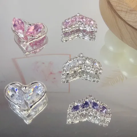 Alloy Rhinestone Heart Fish Tail DIY Charms Beads Crystal Craft Pendants For Phone Chains Jewelry Making Accessories