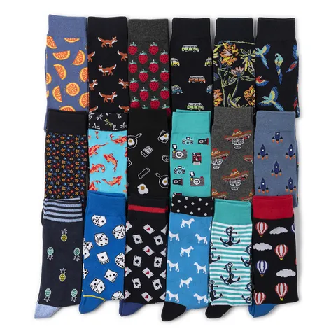 Lustige Frucht Tier Muster Baumwolle Wadenhohe Socken Für Herren Damen Trendige Pixelkunst Cartoon Mehrfarbige Freizeit Sportsocken