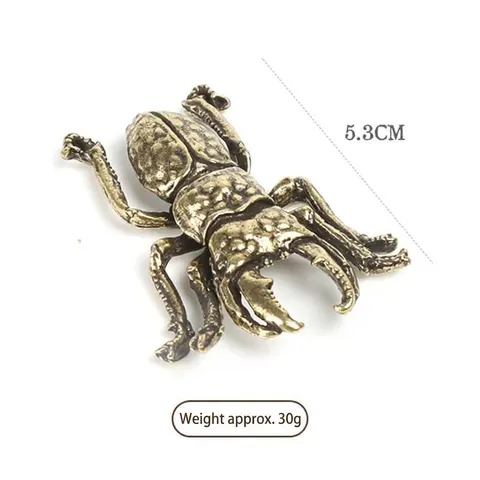 Ornement Insecte Scarabée en Alliage Vintage Figurine Animale Réaliste Couleur Laiton pour Bureau Décoration Intérieure Cadeau de Collection