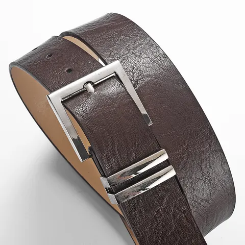 Women's Retro PU Leather Belt With Alloy Pin Buckle Fashion Minimalist Waist Belt For Jeans Dresses