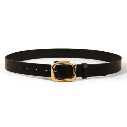 Women Fashion PU Leather Belt Sweet Style Casual Dress Jeans Decorative Waist Belt Geometric Pin Buckle Accessories