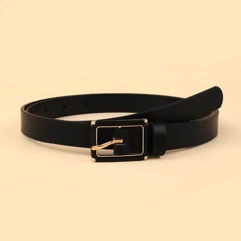 Minimalist Retro PU Leather Pin Buckle Belt Women Casual Solid Color Thin Waist Belt Daily Versatile Jeans Belt Accessories