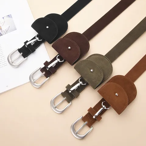 Women's Fashion PU Leather Belt With Mini Coin Purse Pendant Casual Sweet Style Waist Belt For Ladies