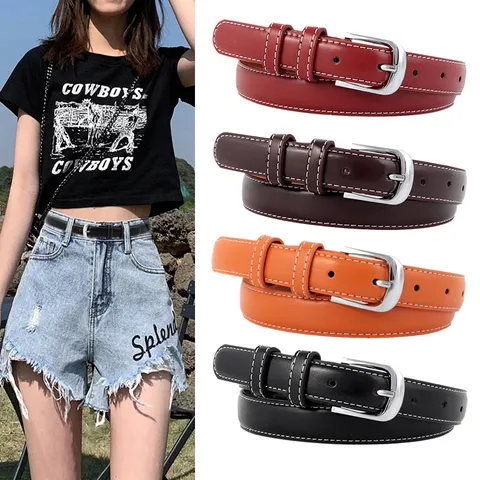 Damen Casual PU Leder Gürtel Minimalistischer Dornschließe Gürtel Modischer Vielseitiger Dekorativer Taillengürtel Für Jeans Hosen