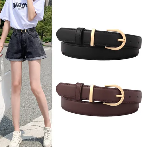 Damen Vintage Casual PU Leder Gürtel Retro Metall Dornschließe Verstellbarer Taillengürtel Mode Jeans Kleid Gürtel Accessoires
