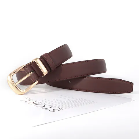 Damen Casual Minimalistischer PU Leder Gürtel Mit Legierung Dornschließe Einziger Farbe Vielseitiger Bund Für Jeans Tägliche Kleidung