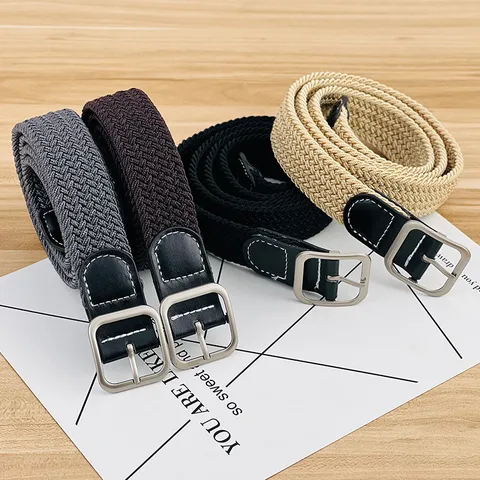 Minimalistisch Lässiger Gewebter Nylon Gürtel Für Damen Und Herren Vielseitiger Studenten Trainingsgürtel Modische Legierung Dornschnalle