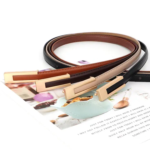 Damen Mode PU Leder Dünner Gürtel Minimalistischer Kleid Bund Lässiger Täglicher Verstellbarer Taillengürtel Für Damen