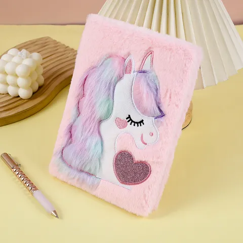 Simpatico Taccuino In Peluche A Forma Di Unicorno Diario Rigato Blocco Note Per Studenti Bambini Regalo