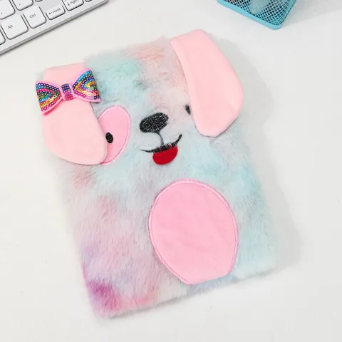 Taccuino in Peluche con Cucciolo di Cartone Animato Carino A5 Diario Rigato per Bambini Studenti