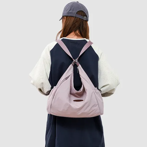 Japanese Minimalist Nylon Tote Bag Large Capacity Casual Shoulder Bag Versatile Daily Commuter Handbag For Women