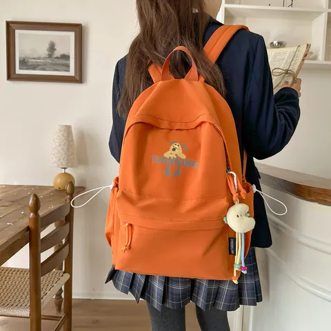 Korean College Style Women Casual Backpack Large Capacity Travel School Bag Lightweight Printed Bookbag