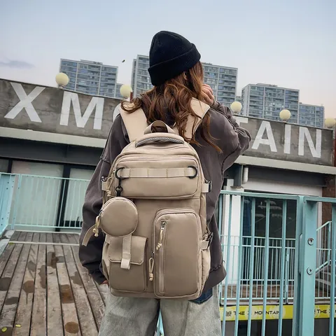 Unisex Large Capacity Oxford Cloth Backpack Casual Travel School Bag Multi Pocket Computer Bookbag For Men Women