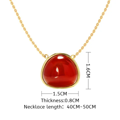 Vintage Copper Geometric Triangle Pendant Necklace With Artificial Crystal Inlaid Retro Bezel Setting Fashion Jewelry For Women