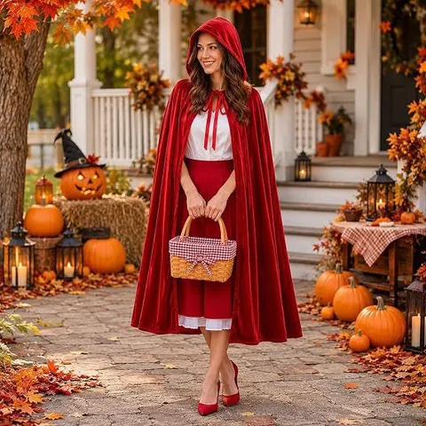 Halloween Hooded Velvet Cloak For Men Women Long Lace Up Cape For Role Play Performance Costume Party Cosplay Props