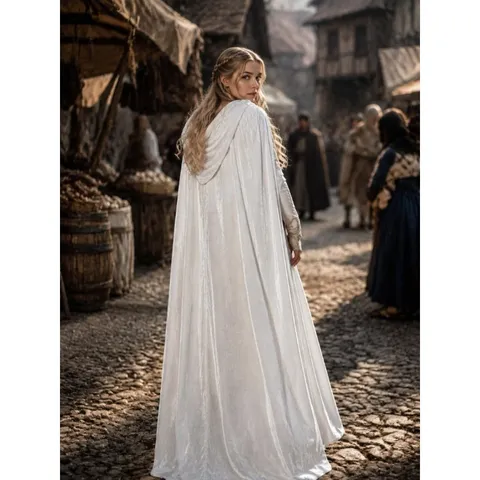 Medieval Vintage Velvet Hooded Cloak Cape For Wedding Cosplay Halloween Party Gothic Robe For Women Men Role Play Costume