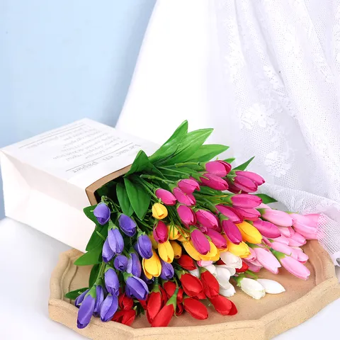 Artificial Silk Magnolia Flower Bouquet Home Decor Photography Prop Realistic Floral Arrangement Fake Plant Ornament Gift