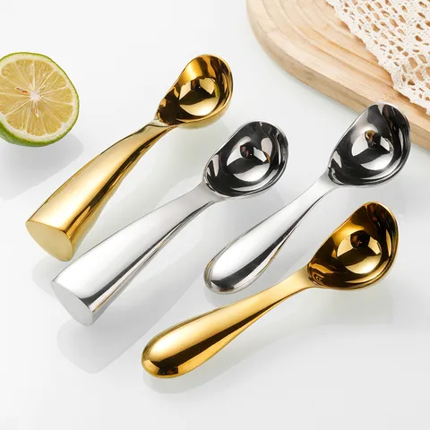 304 Roestvrij Staal IJs Lepel Staande Dessert Fruit Bal Digger Modern Minimalistisch Keuken Servies Goud Zilver Lepel