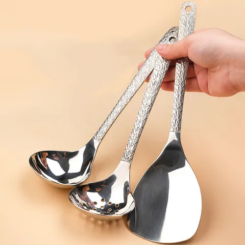 Utensilios de Cocina de Acero Inoxidable 304 Cuchara de Sopa Colador Conjunto