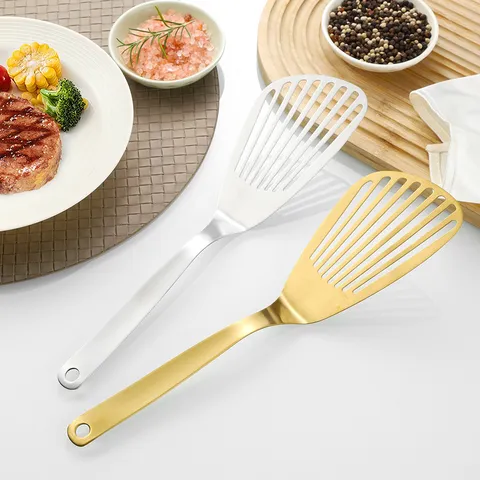 Roestvrijstalen Vlinder Spatula Keuken Kookgerei Gleuf Turner Voor Biefstuk Vis