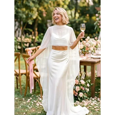 Women Elegant Chiffon Cape Evening Dress Long Maxi Gown Floor Length Party Prom Dress Sheer Cloak Outfits